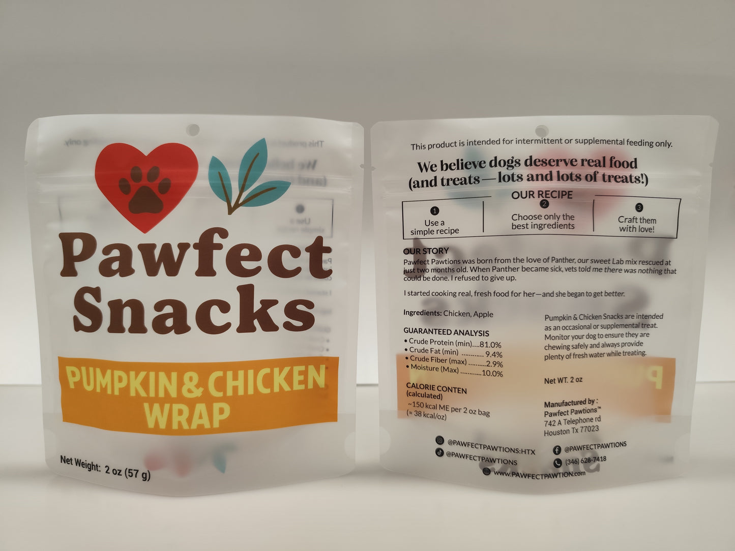 Chicken Wrapped Pumpkin (2 oz bag)
