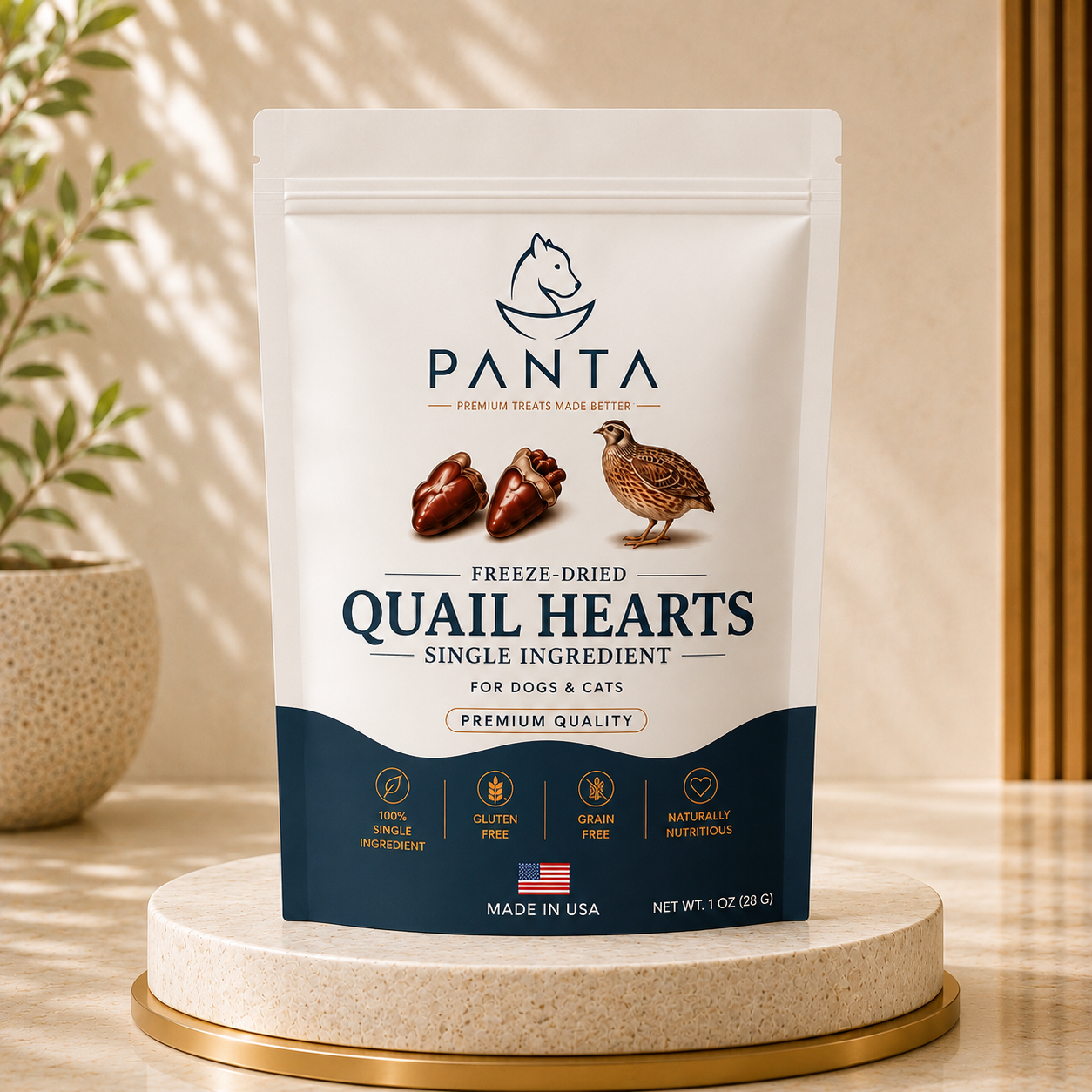 Panta Freeze-Dried Quail Hearts – 2 oz -wholesale