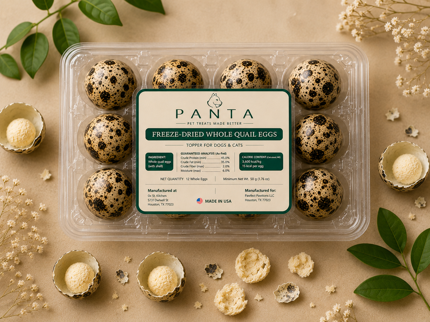 Panta Freeze Dried Quail Eggs (12 Count)-wholesale